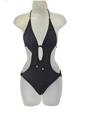 Victoria's Secret Black Cutout One-Piece Swimsuit